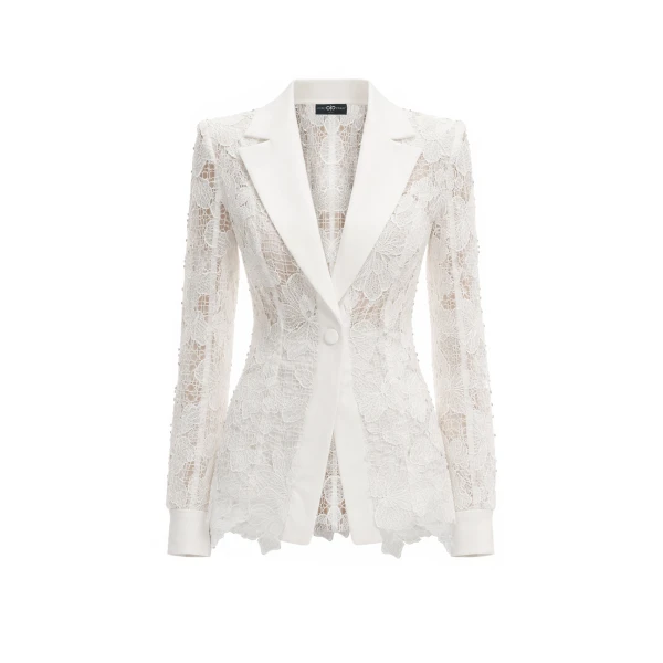 Sheer Mist Lace Blazer