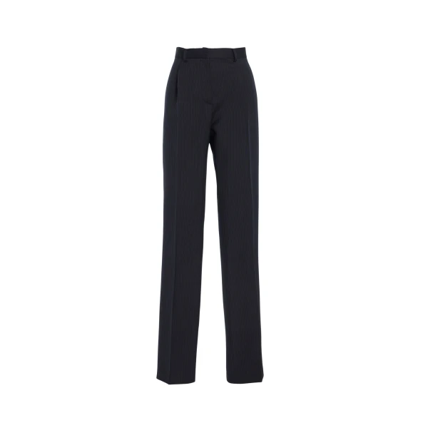 Anja Trouser in Black and Navy Pinstripe