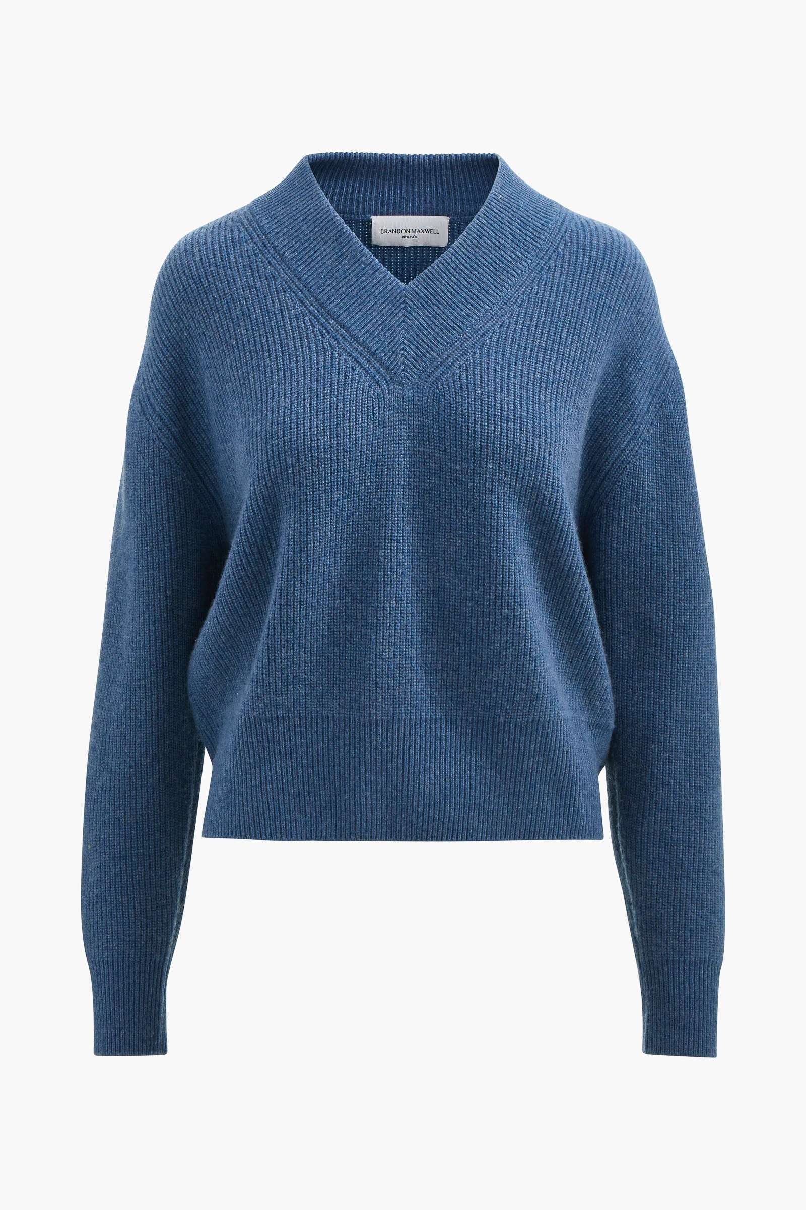 Brandon Maxwell Maris Sweater in Blue Cashmere - Knitwear - Modern American Glamour at Coveti Brandon Maxwell