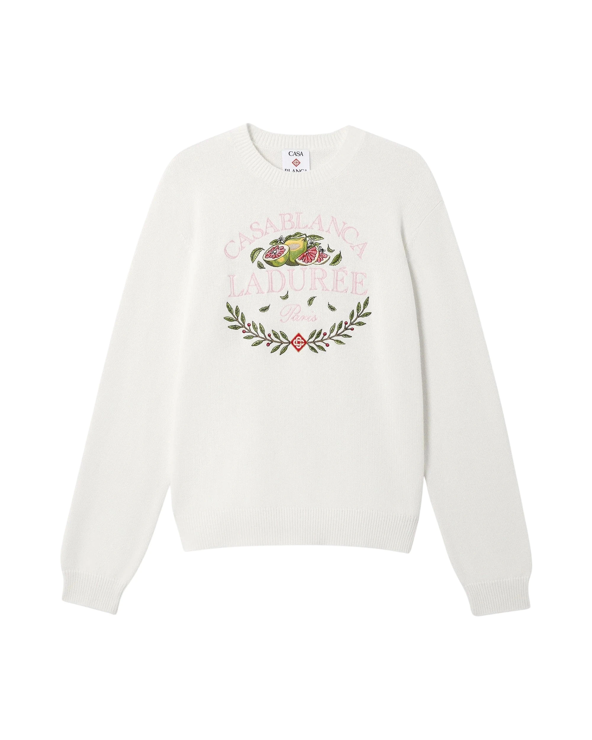 Casablanca-Cream-Laduree-x-Casablanca-Crew-Neck-Jumper57729_nobg Casablanca ladurée x casablanca crew neck jumper