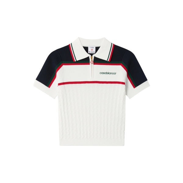 Casablanca knit tennis short sleeve polo shirt