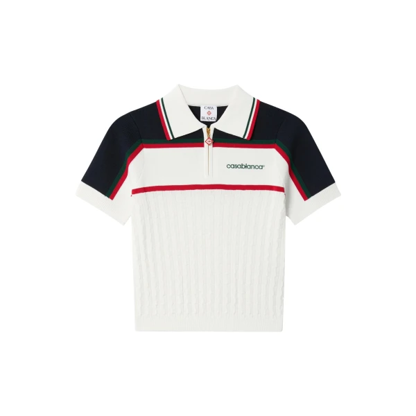 Casablanca knit tennis short sleeve polo shirt