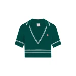 Casablanca cropped knit polo shirt