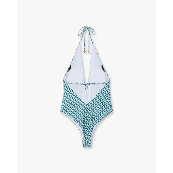 Casablanca cubist cc monogram plunge swimsuit