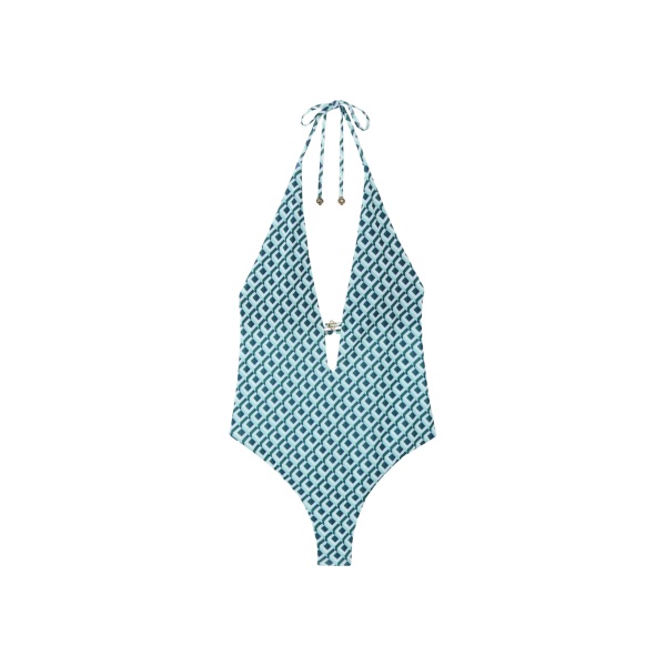 Casablanca cubist cc monogram plunge swimsuit