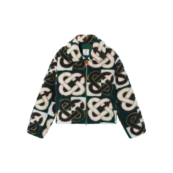 Casablanca check monogram fleece jacket
