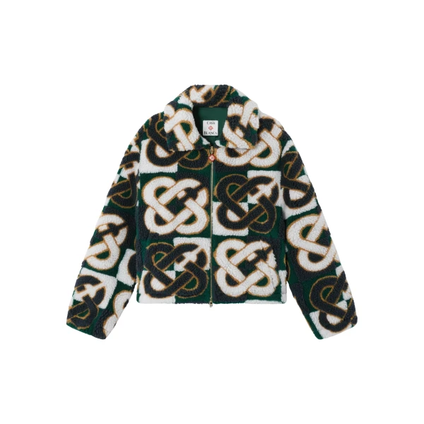 Casablanca check monogram fleece jacket