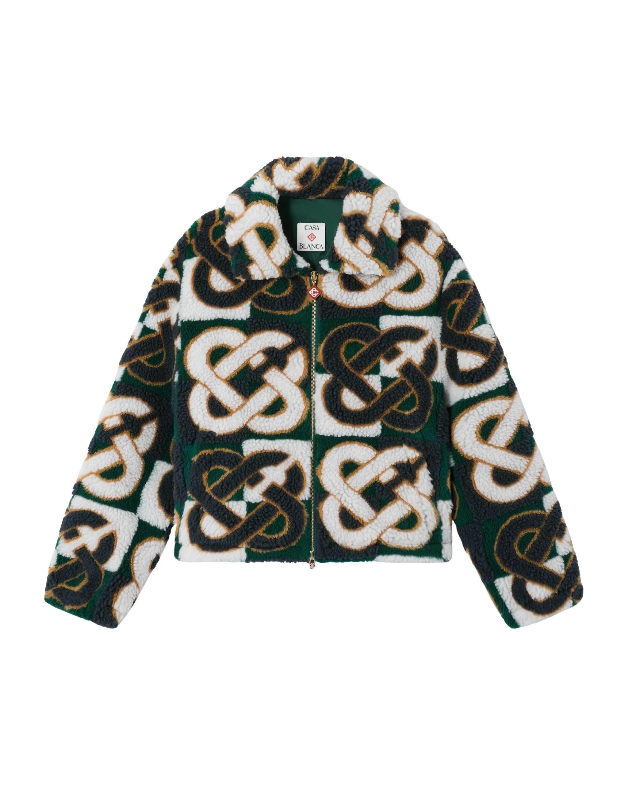 Casablanca-Green-Navy-Check-Monogram-Fleece-Jacket-scaled61576_nobg Casablanca check monogram fleece jacket