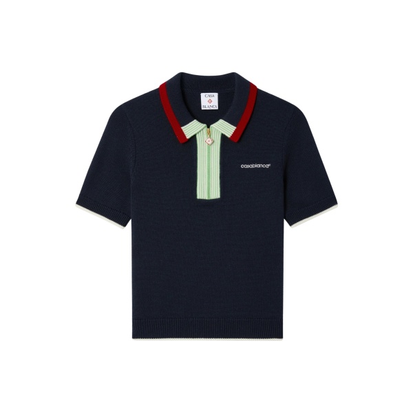 Casablanca merino short sleeve polo shirt