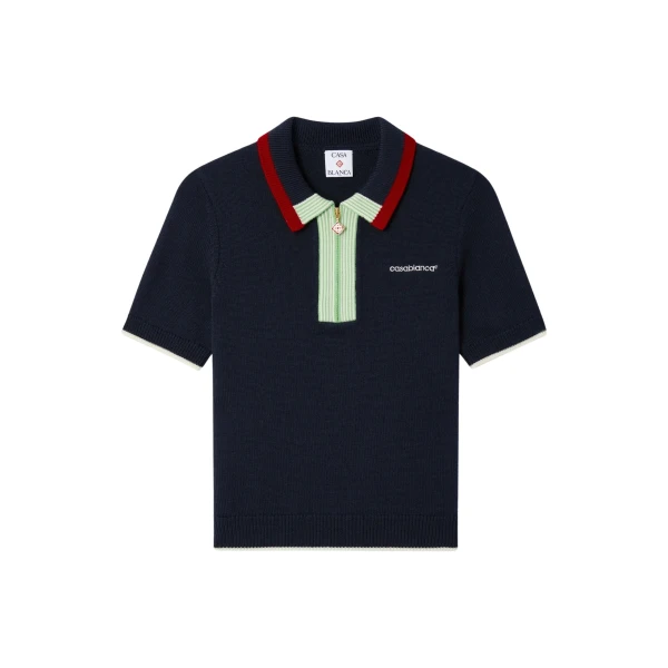 Casablanca merino short sleeve polo shirt