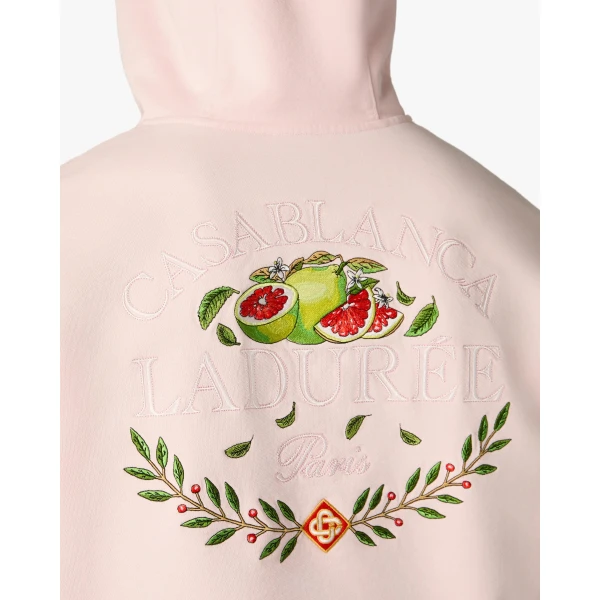 Casablanca ladurée x casablanca embroidered hooded sweatshirt