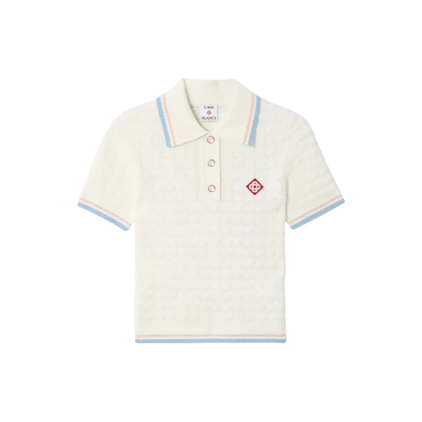 Casablanca boucle tennis short sleeve polo shirt