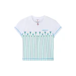 Casablanca floral stripe sporty quarter zip tennis top