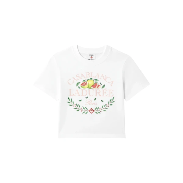 Casablanca ladurée x casablanca cropped baby short sleeve t-shirt