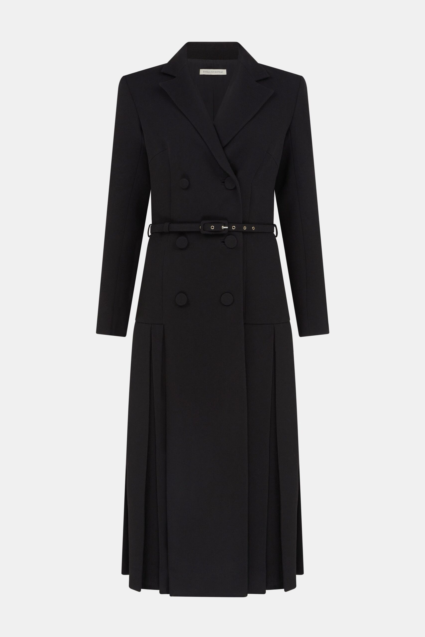 Emilia Wickstead Chaney Dress in Black Single Wool Crepe