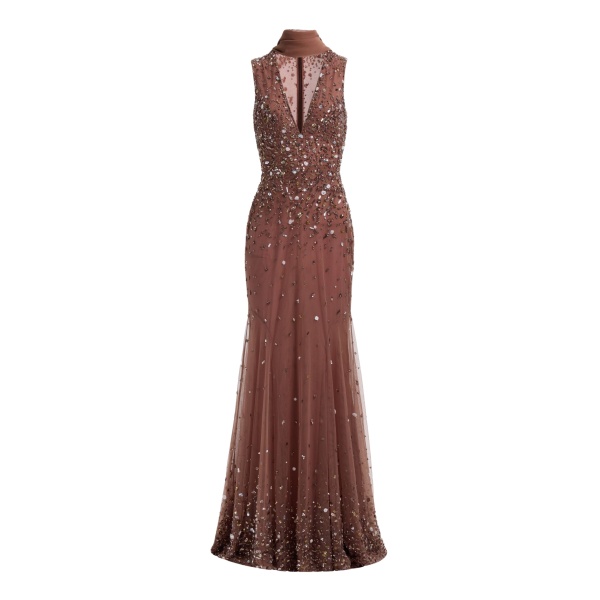 Elie Saab Bead Embroidered Long Dress