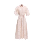 Elie Saab Cotton Embroidered Midi Dress