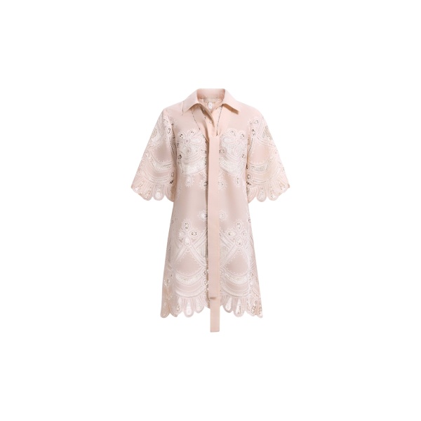 Elie Saab Cotton Embroidered Short Dress
