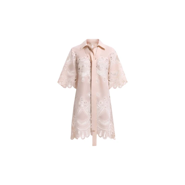 Elie Saab Cotton Embroidered Short Dress