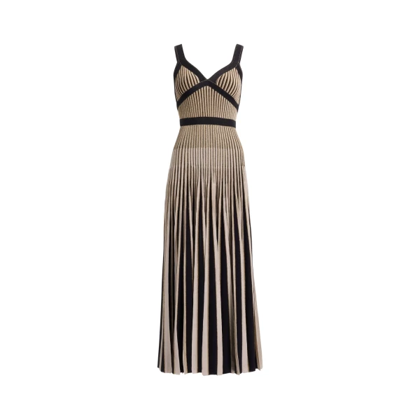 Elie Saab Golden Knit Lurex Dress