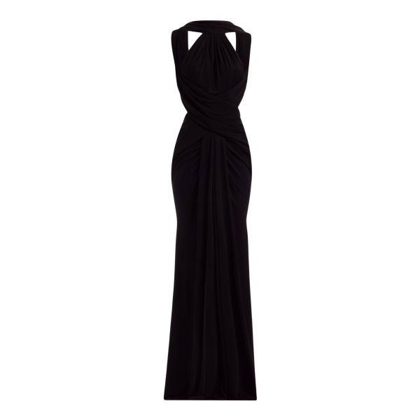 Elie Saab Halter Neck Draped Long Dress