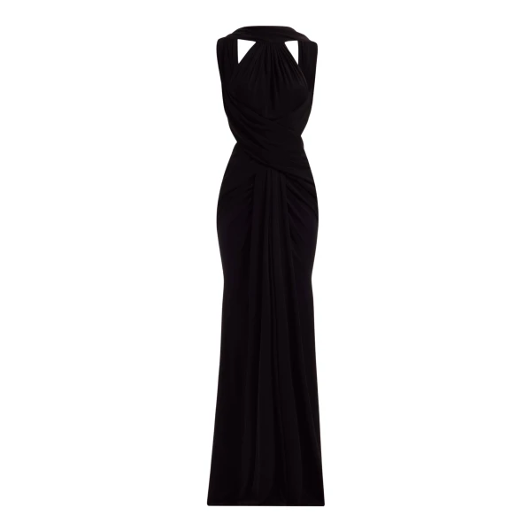 Elie Saab Halter Neck Draped Long Dress