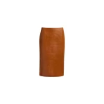 Elie Saab Leather Midi Skirt