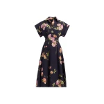 Elie Saab Printed Cotton Midi Dress