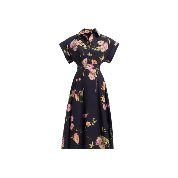 Elie Saab Printed Cotton Midi Dress