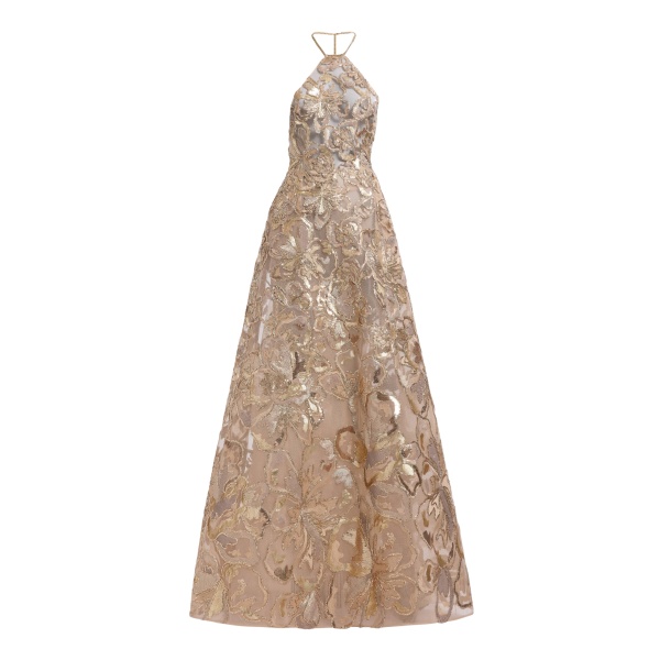 Elie Saab Sequin Embroidered Tulle Dress
