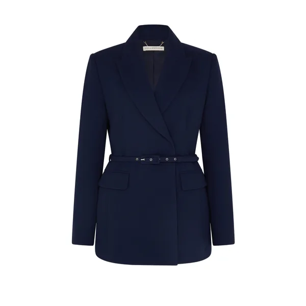 Danya Jacket in Navy Single Wool Crepe