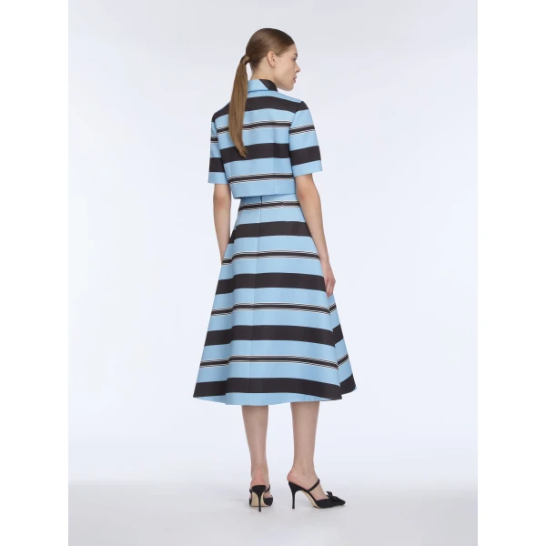 Emilia Wickstead blue and black stripe skirt