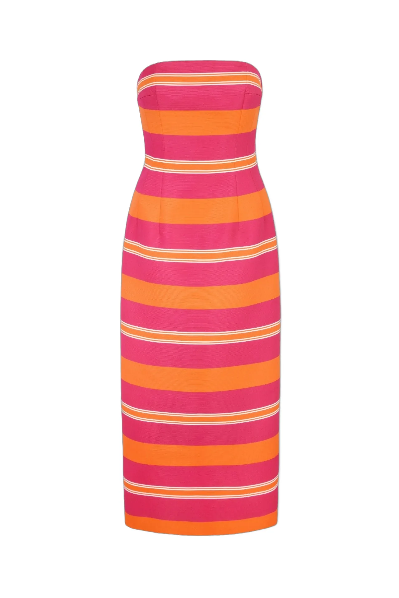 Emilia Wickstead Leila Dress in Hot Pink & Orange Stripe Taffeta Faille Emilia Wickstead dress