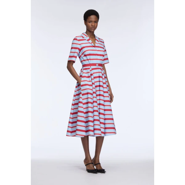 Emilia Wickstead blue and red striped dress