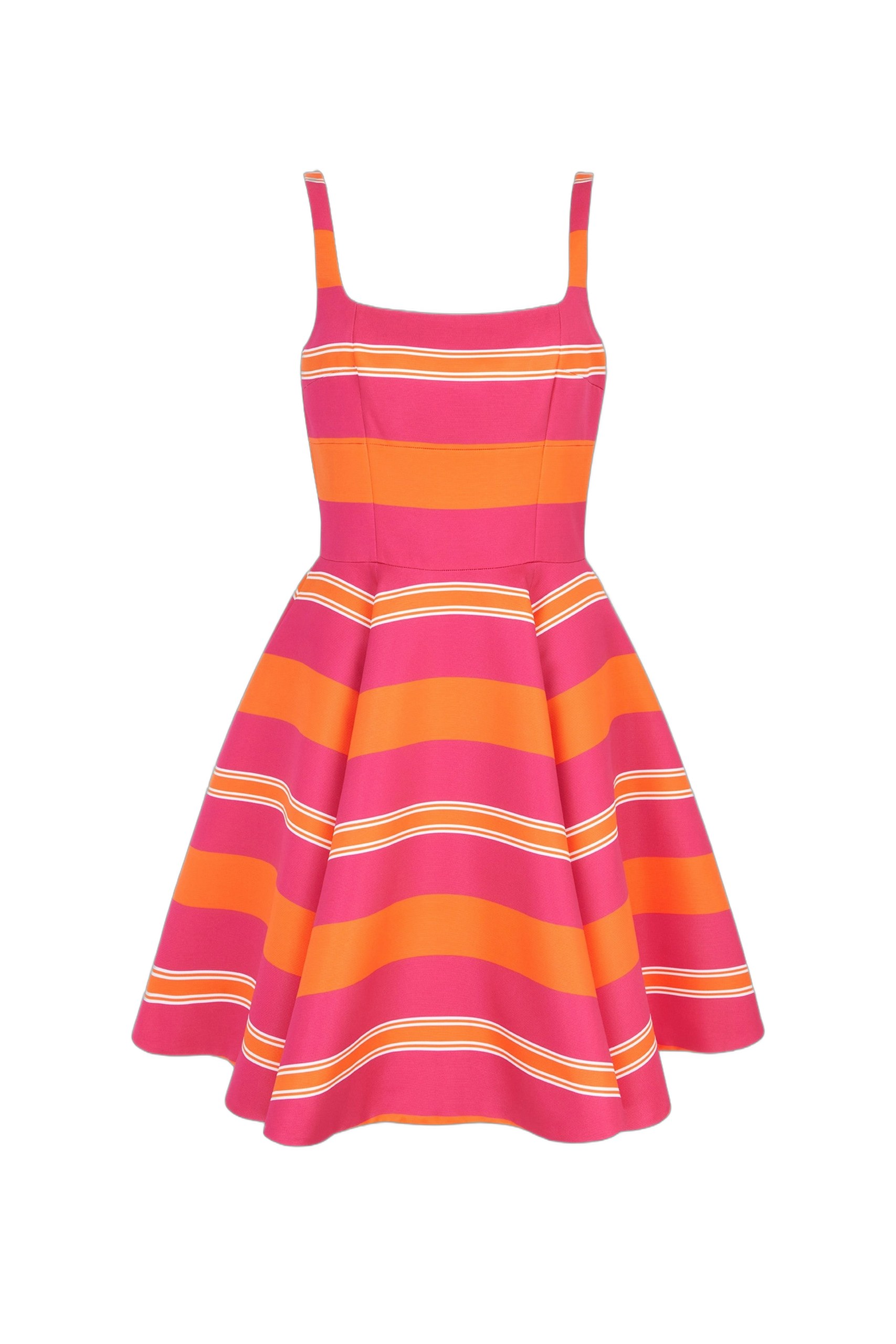 Emilia Wickstead Mini Mona Dress in Hot Pink & Orange Striped Taffeta Faille Emilia Wickstead dress