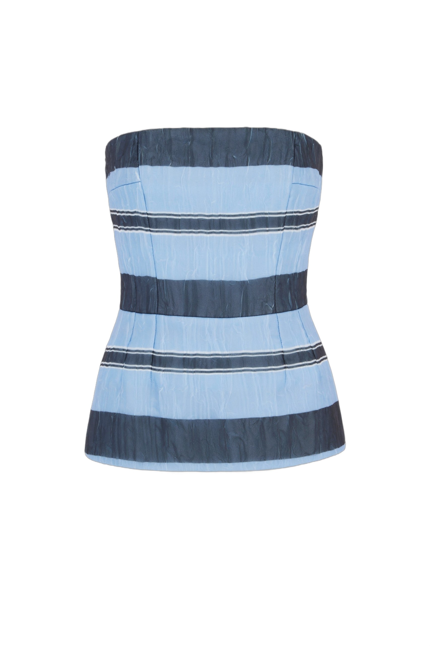 Emilia Wickstead Munveen Top in Blue & Black Striped Textured Organza Emilia Wickstead top