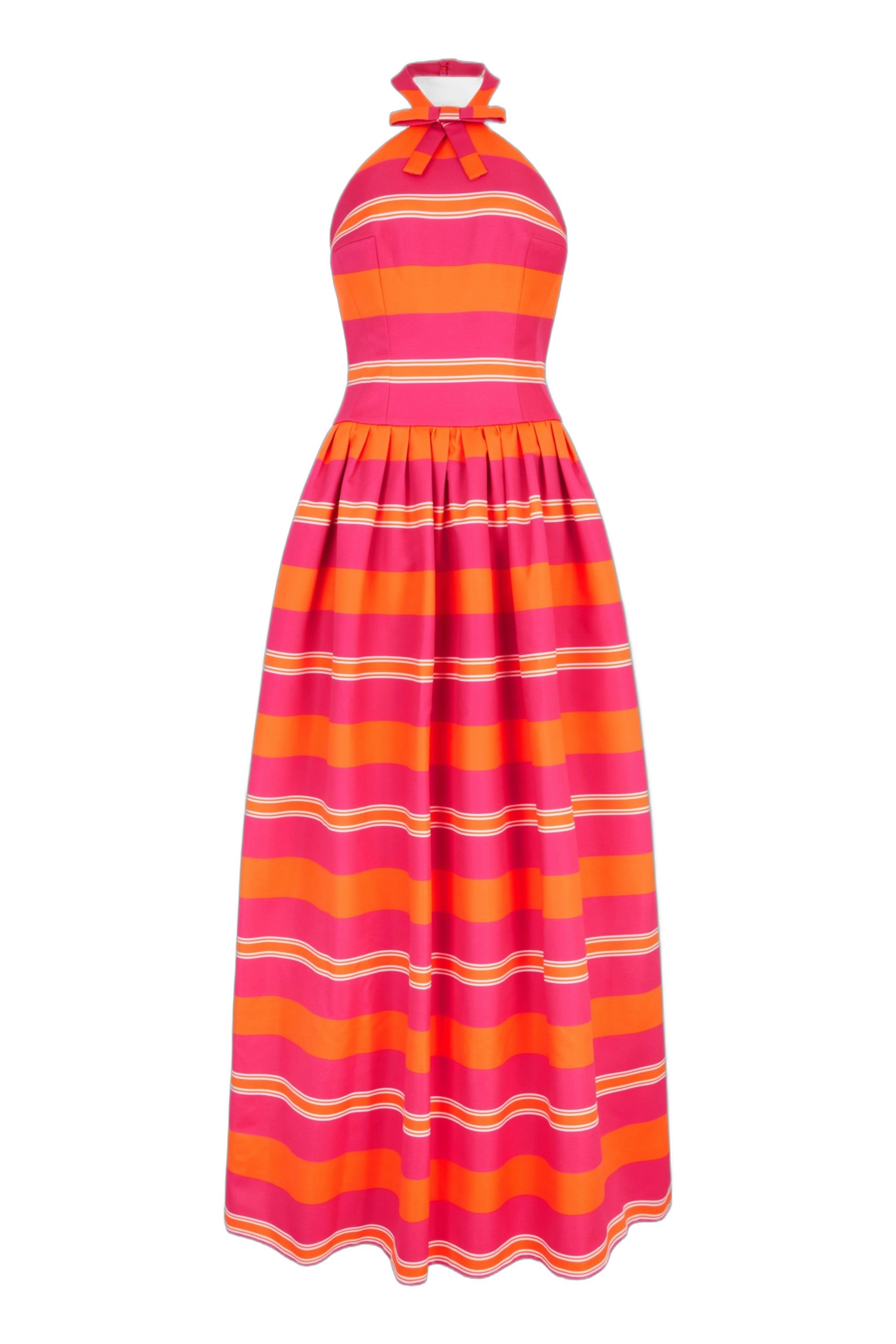 Emilia Wickstead Sweeny Dress in Hot Pink & Orange Striped Taffeta Faille Emilia Wickstead dress