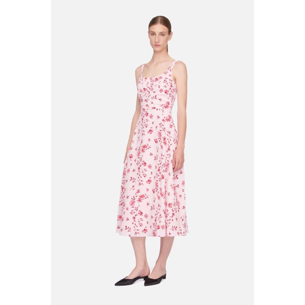 Emilia Wickstead pink scattered daisies on dress