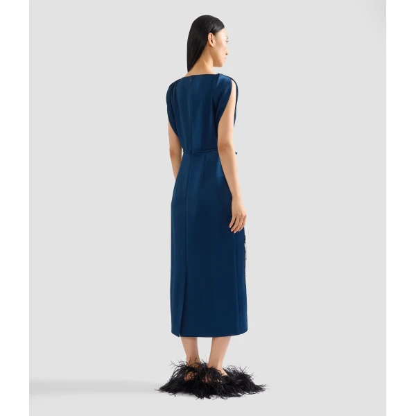 Erdem Embroidered Satin Short Sleeve Midi Dress - Dresses - British Romantic Luxury at Coveti