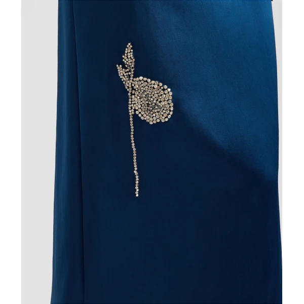 Erdem Embroidered Satin Short Sleeve Midi Dress - Dresses - British Romantic Luxury at Coveti