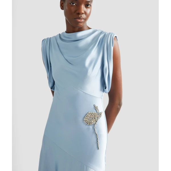 Erdem Embroidered Satin Sleeveless Gown - Dresses - British Romantic Luxury at Coveti