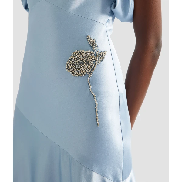 Erdem Embroidered Satin Sleeveless Gown - Dresses - British Romantic Luxury at Coveti