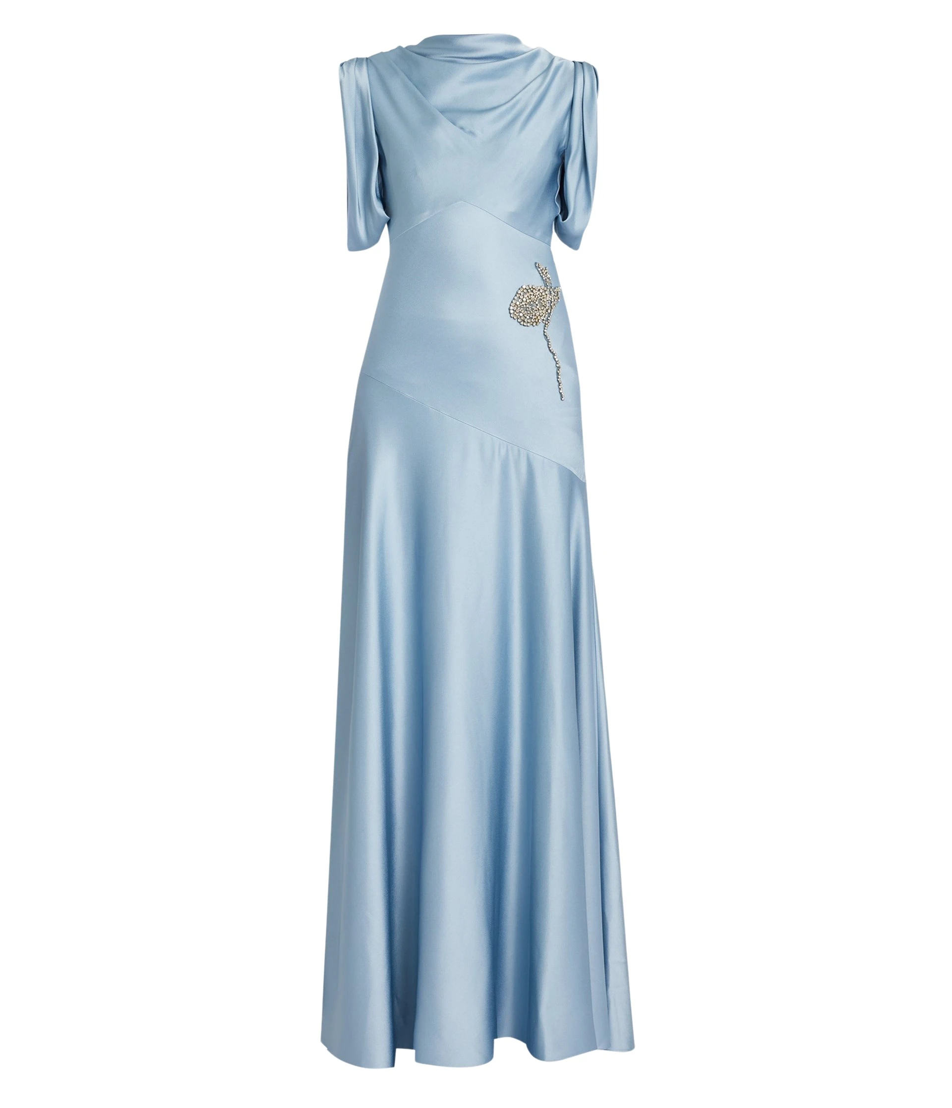 Erdem-Embroidered-Satin-Sleeveless-Gown-coveti48958_nobg Erdem Embroidered Satin Sleeveless Gown - Dresses - British Romantic Luxury at Coveti