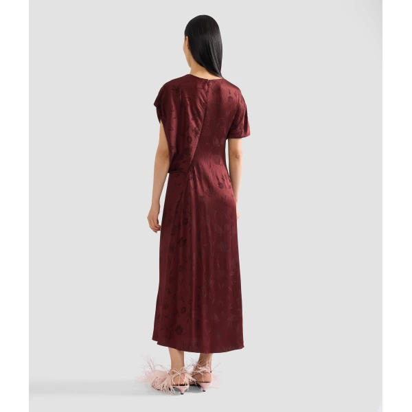 Erdem Floral Creponne Jacquard Short Sleeve Midi Dress - Dresses - British Romantic Luxury at Coveti