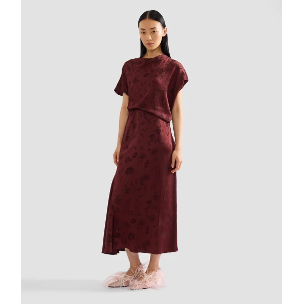 Erdem Floral Creponne Jacquard Short Sleeve Midi Dress - Dresses - British Romantic Luxury at Coveti