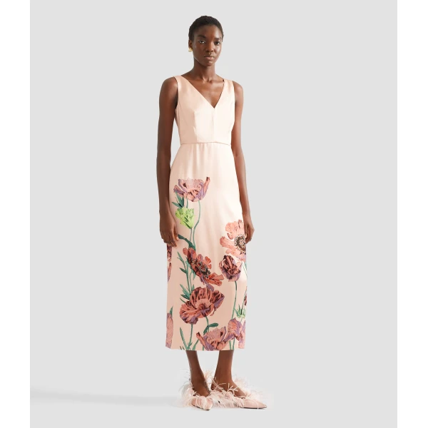 Erdem Floral Duchess Midi Pencil Dress - Dresses - British Romantic Luxury at Coveti