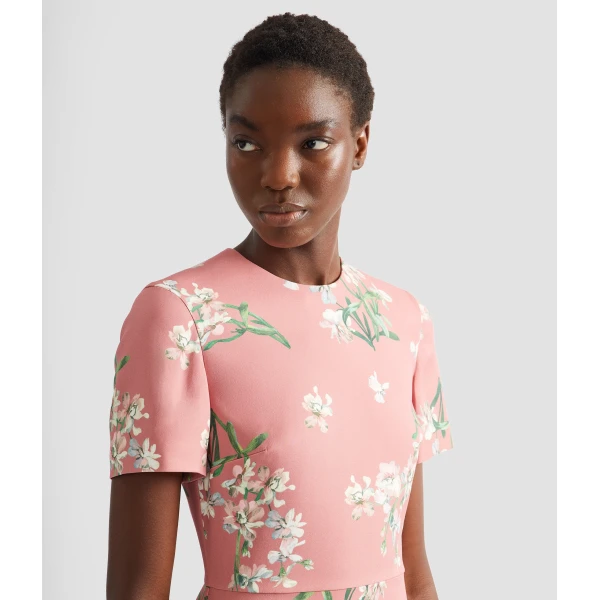 Erdem Floral Stretch Cady Draped Midi Dress - Dresses - British Romantic Luxury at Coveti