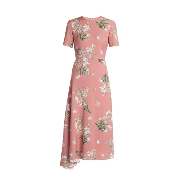 Erdem Floral Stretch Cady Draped Midi Dress - Dresses - British Romantic Luxury at Coveti