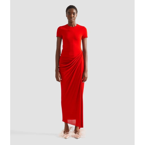 Erdem Fluid Crepe Jersey Short Sleeve Midi Dress - Dresses - British Romantic Luxury at Coveti