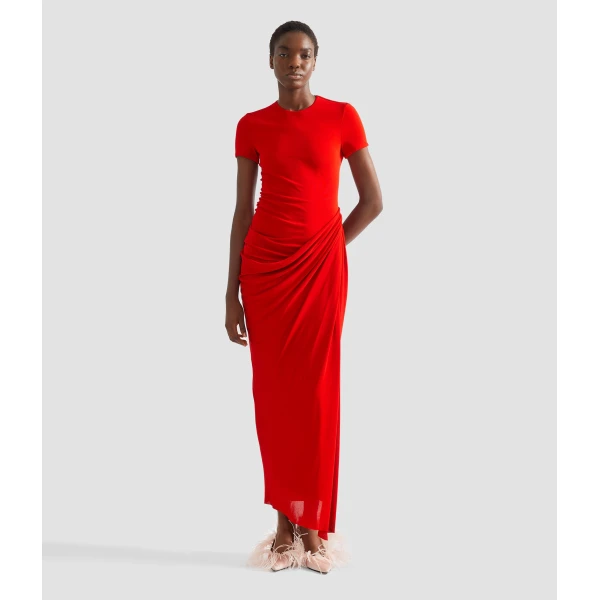 Erdem Fluid Crepe Jersey Short Sleeve Midi Dress - Dresses - British Romantic Luxury at Coveti